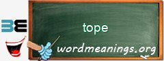 WordMeaning blackboard for tope